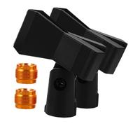 Sewroro 2 Ensembles Microphone Clip Cuivre avec Adaptateur à Femelle Support de Microphone à Ressort Réglable pour Filaire Fil Fixation Stable et Antivibration
