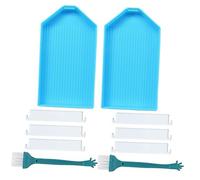 Sewroro 2 ensembles Plateau Diamant à Peinture DIY avec et Multi Divisions Bleu Rangement Pratique pour Strass Bijoux et Perles Outil Durable pour Broderie et Nail Art