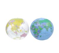Sewroro 2 Pièces Balles de Plage Gonflables PVC Globe Terrestre Jouets Éducatifs pour Piscine et Plage Cartes Monde pour Ballons de Fête et Jeux Extérieur
