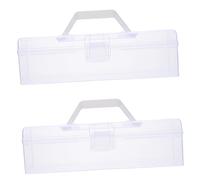 Sewroro 2 Pièces boîte à outils de calligraphie peinture Cas Stockage d'art première étuis de rangement conteneur de stockage avec poignées mallette à outils transparente Plastique
