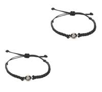 Sewroro 2 Pièces Bracelet je T'aime en 100 Langues Tressé, Cuivre Noir | Cordon Coton, Style Créatif Délicat, pour Tenues Quotidiennes et Robes de Soirée, Présent Romantique