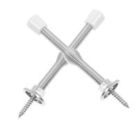 Sewroro 2 pièces Butée de Porte à Ressort Réglable Dispositif de Retenue Robuste pour Protection Murale et Sécurité Animaux Stoppeur Bas de Porte sans Perçage Finition Nickel