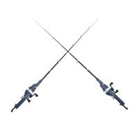 Sewroro 2 Pièces Canne à Pêche Télescopique Pliable, Canne à Pêche de Voyage en Carbone, Noire, Ligne 80m Incluse, Contrôle de Lancer Renforcé, pour Adultes, Rivière et Mer