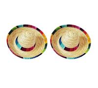 Sewroro 2 Pièces Chapeau de Paille pour Animaux de Compagnie, Serrage-tête Confortable et Ferme, Mini Chapeau Mexicain Adorable en Paille, pour Créer Une Ambiance Joyeuse et Couleur