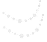 Sewroro 2 Pièces Drapeaux à Ficelle Imprimés, Chaînes de Drapeaux Flocon de Neige, Pvc Blanc, Légers, Peu Cassants, pour Mariage et Fête de Noël