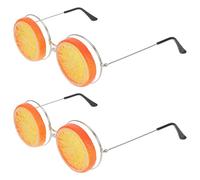 Sewroro 2 Pièces Lunettes Amusantes Accessoires Photo Uniques et Stylés Forme Orange en Plastique Léger pour Soirée et pour Fête Pleine de Personnalité