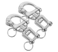 Sewroro 2 Pièces Manille à Dégagement Rapide Pivotante en Acier Inoxydable | Conception à Fourche Pivotante, Mécanisme Manuel Simple, pour Gréement Marin et Entretien Nautique, Argenté