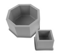 Sewroro 2 Pièces Moule à Pot de Fleurs en Ciment, Moule à Jardinière Rond en Silicone Double Couche, Hexagon et Rond, pour Béton, Plâtre, Usage Intérieur et Extérieur, DIY