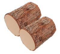 Sewroro 2 Pièces Petite Souche d'arbre Décorative Rustique en Bois 20x15