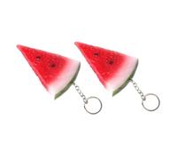 Sewroro 2 pièces Porte-clés Tranches Pastèque Pendentifs DIY pour Sacs Accessoires Durables et Créatifs Forme de Pastèque Rouge