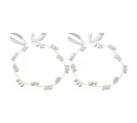 Sewroro 2 Pièces Serrage-tête Mariage Délicat en Alliage avec Perles et Ruban de Soie Doré, Accessoire Cheveux Unique pour Engagements et Cérémonies