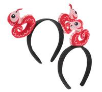 Sewroro 2 Pièces Serrage-tête Serpent Mignon en Tissu Coton Léger pour Célébrations du Nouvel An Chinois Fixation Stable des Cheveux et Esprit Festif de L'année du Serpent
