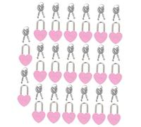 Sewroro 20 ensembles Lot de Mini Cadenas Cœur avec Clé Petit Cadenas Sécurisé pour Boîte et Journal Intime Solide et Compact pour Voyage Serrure Décorative Cœur pour Couple