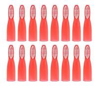 Sewroro 20 Pièces Mini Brosse à Dents Portable Rouge en Plastique pour Prison, Brosse à Dents Courte Sécurisée Minimisant les Risques les Établissements Sécurisés