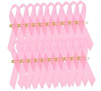 Sewroro 200 pièces Lot de Broches Ruban Rose Doré pour Sensibilisation Au Cancer Du Sein Épingles Décoratives Portables pour Campagne Octobre Rose