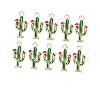 Sewroro 20pièces Pendentif Cactus Alliage Breloque Pour Collier Bracelet Bijoux Boucles Oreilles Porte-clés Décoration
