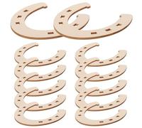 Sewroro 24 Pièces de Bois Brut Fer à Cheval 80 MM Trou Décorations DIY pour Loisirs Créatifs Plaques en Bois à Peindre Pièces pour Artisanat et Décoration Maison