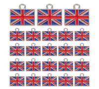 Sewroro 25pièces Pendentifs Drapeau Britannique Métal Breloques pour Bijoux DIY Fournitures pour Bracelets Décorations de Fête Thème du Royaume-uni Ornements à Suspendre