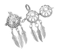 Sewroro 2pièces Pendentifs Attrape-rêves Creux Pour Collier Breloque Alliage Fourniture De Bijoux Soi-même Contenant De Tampons Aromatiques