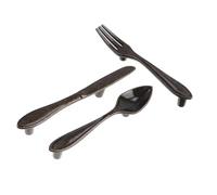 Sewroro 3 pièces Poignées de Placard Vintage Poignées Rétro pour Armoire Design Créatif Couteau Fourchette Cuillère Bronze