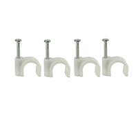 Sewroro 300 pièces Kit de Clips Câble Rond Plastique Blanc Gestion Câbles Électrique et Ethernet Supports Durables pour Fils Fixation Murale pour Bureau et Maison