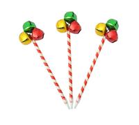 Sewroro 3pièces Stylos à Bille De Noël Avec Grelots Stylos Thématiques Rouge Et Vert Pour Fêtes Et Décorations De Noël Parfaits Pour Étudiants Festifs