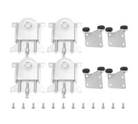 Sewroro 4 Ensembles Roue Coulissante de Porte, Galets de Transfert pour Portes Coulissantes 44mm, 4 Haut 4 Bas, Acier au Carbone et Nylon, Argenté, pour Armoire et Placard, Montage DIY