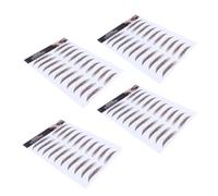 Sewroro 4 Pièces Autocollants pour Sourcils 6d Marron Étanches en Papier Transfert D'eau Formes Arc, Courbe Douce et Droite, Faciles à Poser pour Fille