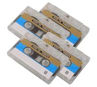 Sewroro 4 Pièces Bande Audio Vierge de 30 Boîtier Plastique Transparent, Cassette Audio DIY Vintage à Bords Arrondis, Facile à Utiliser pour Décoration Maison et Enregistrement