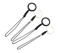 Sewroro 4 pièces Bracelet Téléphone Agate Corde Tressée Minimaliste avec Anneau de Sécurité Pendentif Décoratif pour Téléphone Portable Porte Clés Polyvalent Noir et Blanc