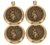 Sewroro 4 pièces Breloques Lapin Du Chinois Cuivre Antique Charms Vintage pour Fabrication Bijoux DIY Pendentifs Porte-clés Unisexes Décorations Rétro pour Artisans