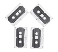 Sewroro 4 pièces Cassette Audio Vierge Décorative Enregistrement Boîtier Transparent Rigide Style Rétro Vintage pour DIY et Enregistrement de