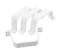Sewroro 4 Pièces Clips de Support de Gouttière, Sangles de Gouttière en Alliage D'aluminium Blanc, Carrées, pour Système de Drainage des Villas, Mur Extérieur, Entretien Domestique