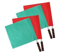Sewroro 4 Pièces Drapeaux D'arbitre Multifonction en Acier Inoxydable, | Haute Visibilité, Usage pour Épreuves sur Terrain et Arbitrage, Accessoire de Course, Tissu Résistant
