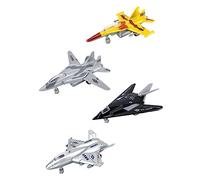 Sewroro 4 pièces Modèles Avions Alliage Lot de Avions Chasse à Friction Jouets Inertiels Petits pour Garçons et Filles Facile à Manipuler Cadeau Garçon Fille