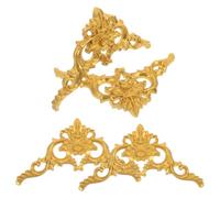 Sewroro 4 Pièces Moulures Murales Baroques Décoratives D’angle de | Plastique Rigide Effet Plâtre, 33x14x2cm, Or, pour Salons et Salles à Manger