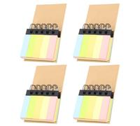 Sewroro 4 Pièces Petit Cahier à Spirale Compact pour Étudiants | Papier Kraft et Offset, Surface Lisse, pour Planifier, Noter une Idée, Laisser un Message, Vacances