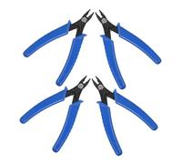 Sewroro 4 Pièces Pince à Sertir pour Perles Miniature Bleue Outil Léger pour Bijoux Contrôle Précis Confort Antifadigue Bricolage et Réparation