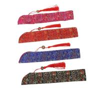 Sewroro 4 Pièces Sacs Pliables pour Éventails Style Vintage Chinois Japonais avec Glands Pochettes Légères pour Mariages Festivals et Performances sur Scène