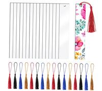 Sewroro 40 Pièces Lot Pages Acrylique Transparent Rectangulaires avec Franges Vierge pour Diy Étiquettes Suspendues Polyvalentes pour Bijoux Vêtements et Couleur