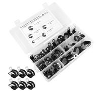 Sewroro 48 pièces Kit de Colliers de Serrage Acier Inoxydable avec Coussin Caoutchouc Pince Métallique Résistante Corrosion pour Conduits Câbles et Tuyaux Pouce Utilisation et