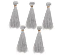 Sewroro 5 Pièces Perruque Poupée Synthétique Droite Perruques Réalistes pour Cheveux Poupée Fournitures pour Création de Coiffures