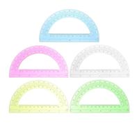 Sewroro 5 Pièces Rapporteur D'élève ABS 180 Degrés 15cm, Outil de | Mesure Précise des Angles, Échelle Claire, Léger et Portable, pour École et Usages Professionnels