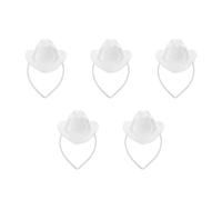 Sewroro 5 Pièces Serrage-tête Chapeau de Cowboy Blanc en Polyester pour Fêtes à Thème, Accessoire Polyvalent et Design Western Unique pour Femmes