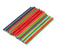 Sewroro 50 Bâtonnets en Bois Ronds Colorés 15 X 0,5 Cm pour Loisirs Créatifs, Bricolage Garçon et Filles et Fabrication de Glaces, Matériau Naturel Lisse sans Bavure, Kit DIY Artistique