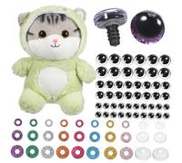 Sewroro 60 Ensembles Yeux de Sécurité pour Peluches et Marionnettes Kit Plastique pour Création de Jouets Crochet et Projets DIY
