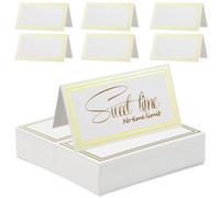 Sewroro 60 Marque-places pour Table Mariage en Papier Épais Bordures Bronzées, Cartes de Siège Élégantes pour Banquets, Dîners et Fêtes - Lot de 60 Cartes de Placement Faciles à Écrire