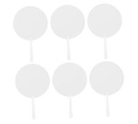 Sewroro 6pcs Éventails à Main en Pet Blanc pour Mariage et Événements Religieux, Double Face Sublimation, Confortable à Tenir, Forme Éventail pour Invités et Loisirs Créatifs