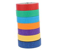 Sewroro 7 rouleaux Rubans de Masquage Papier Crépon Colorés Adhésifs Faciles à Décoller pour Peinture Bricolage Étiquetage et Décoration Sans Résidu sur