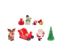 Sewroro 8 Pièces Ornement de Noël en Résine, Ensemble Adorable pour | Style Charmant, Idée Présent Festive, Figurines de Noël pour Intérieur